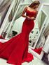 Mermaid Sweetheart Satin Pleats Backless Prom Dresses LBQ3848
